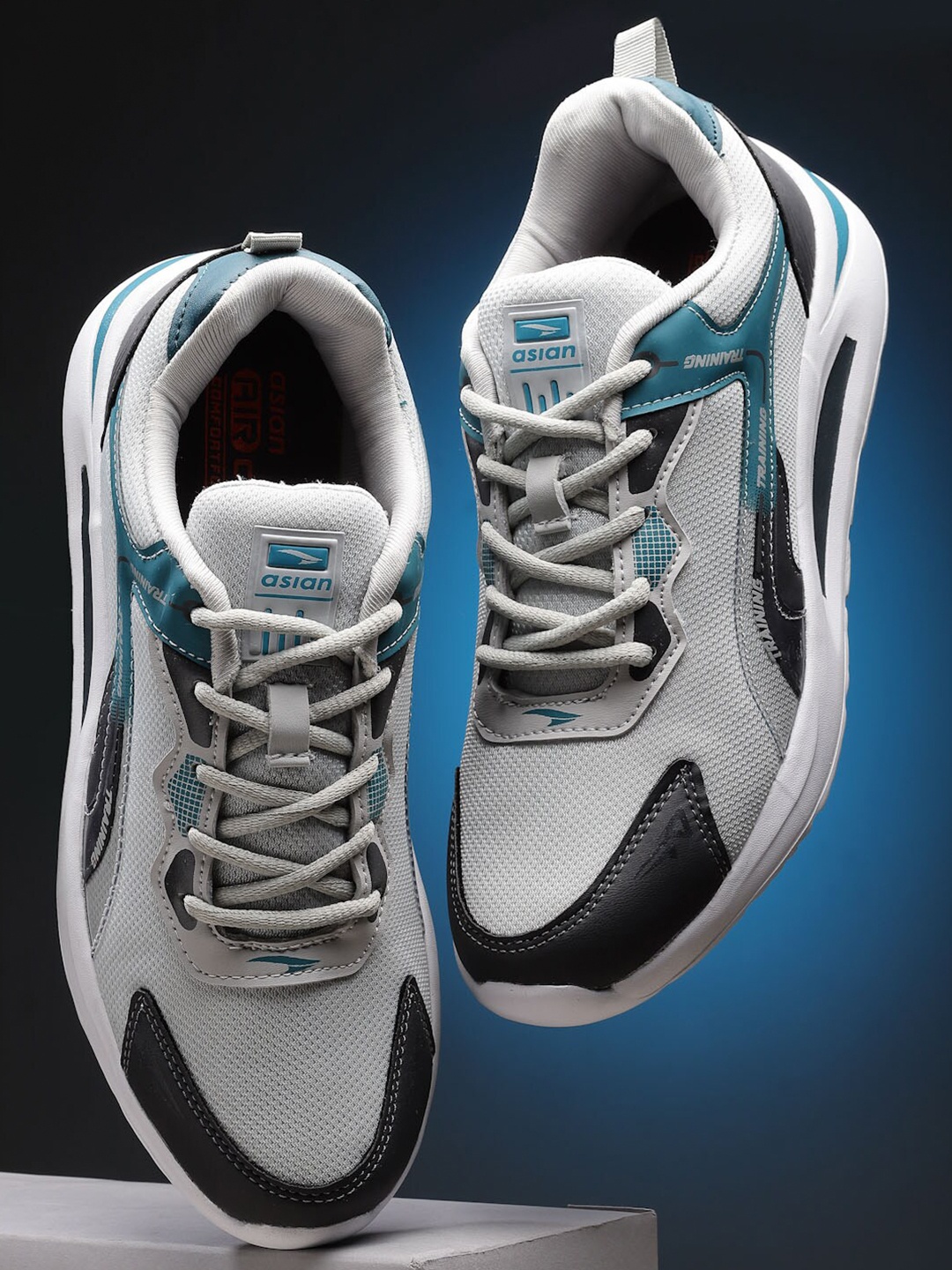 

ASIAN Men Mesh Running Non-Marking Shoes, Grey