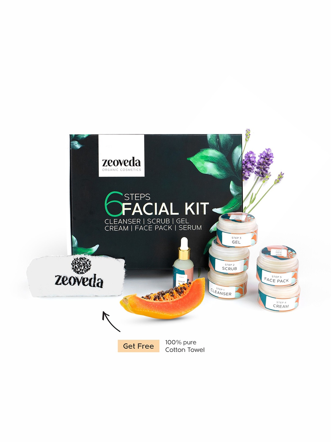 

Zeoveda 6 Steps Skin Pore Tightening Facial Kit with Free Pure Cotton Towel, Black