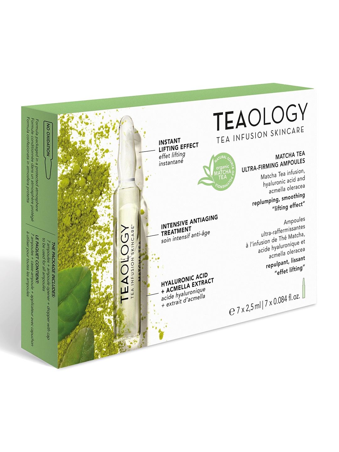 

TEAOLOGY Matcha Tea Ultra-Firming Ampoules with Hyaluronic Acid - 2.5ml x 7, Green