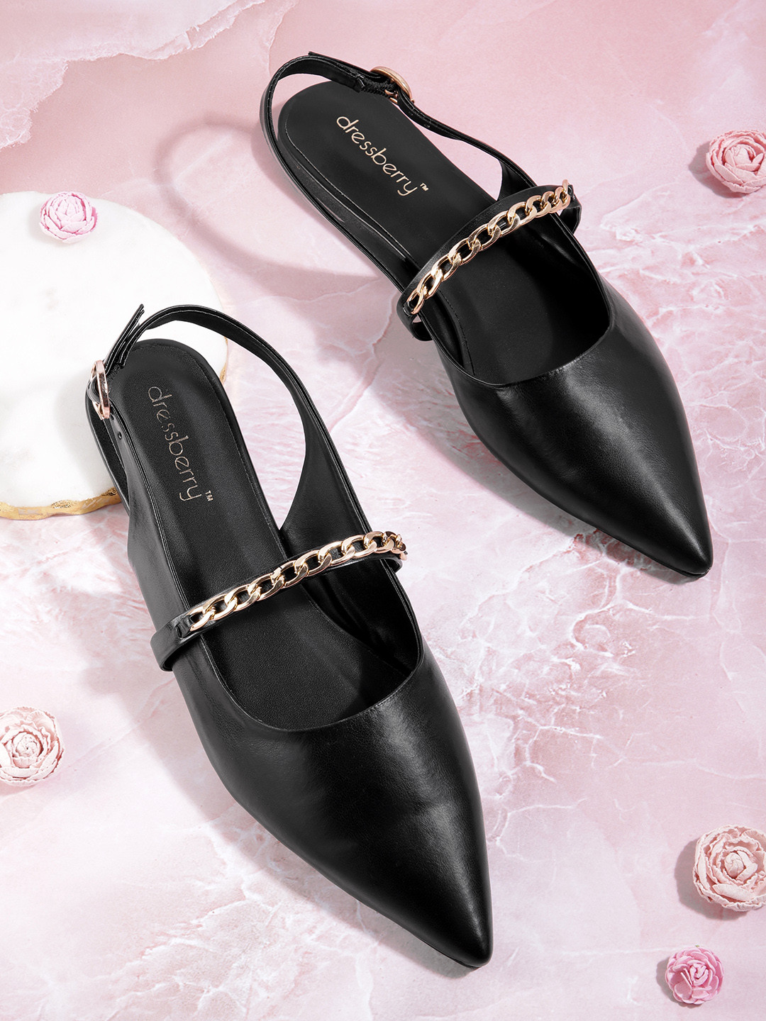 

DressBerry Women Embellished Mules, Black