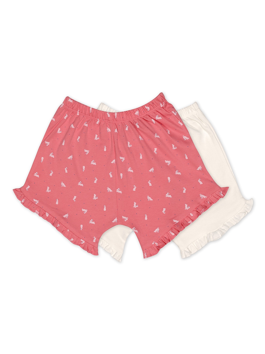 

mothercare Girls Pack Of 2 Printed Cotton Shorts, Pink