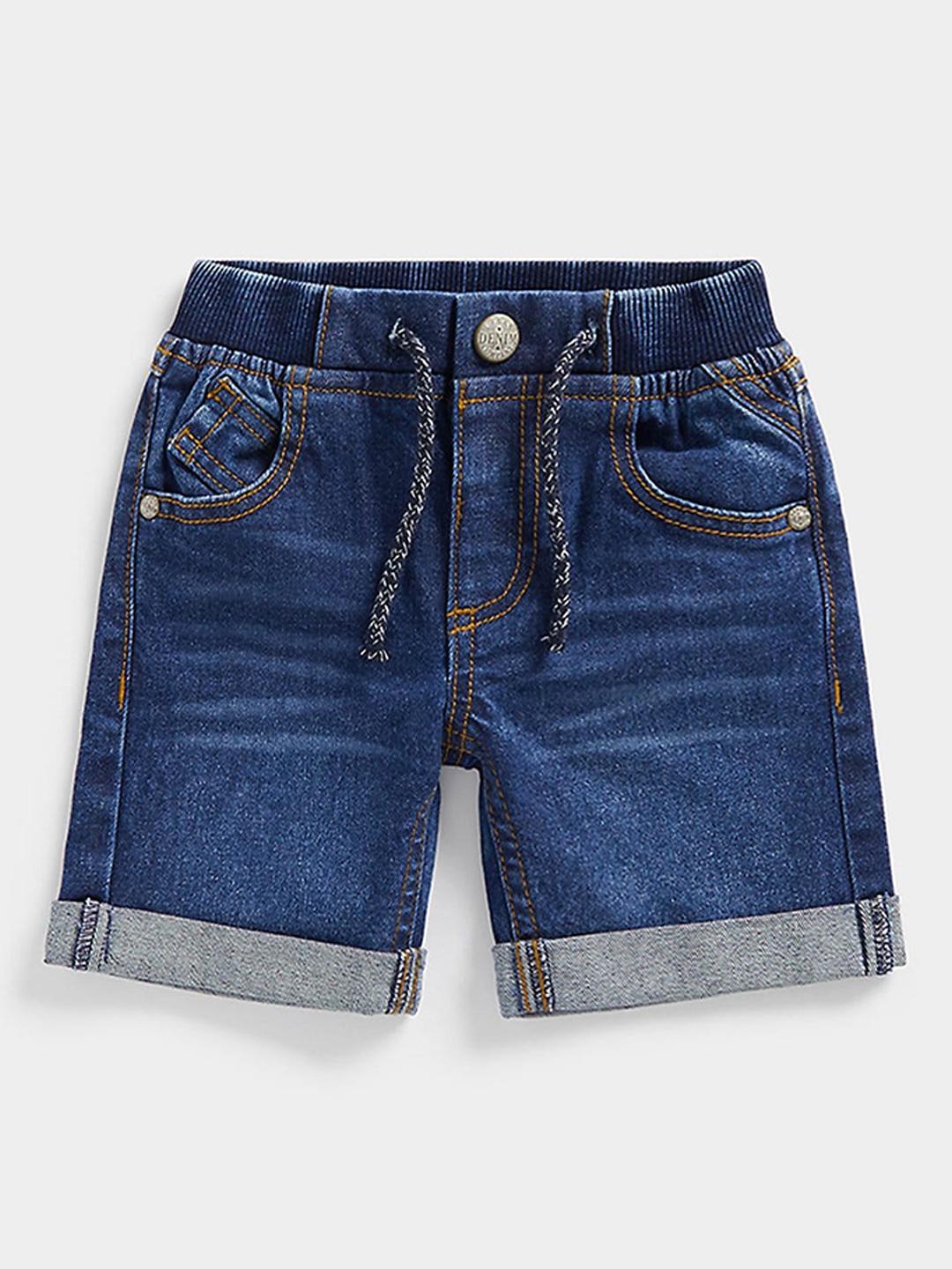 

mothercare Kids Washed Pure Cotton Denim Shorts, Blue