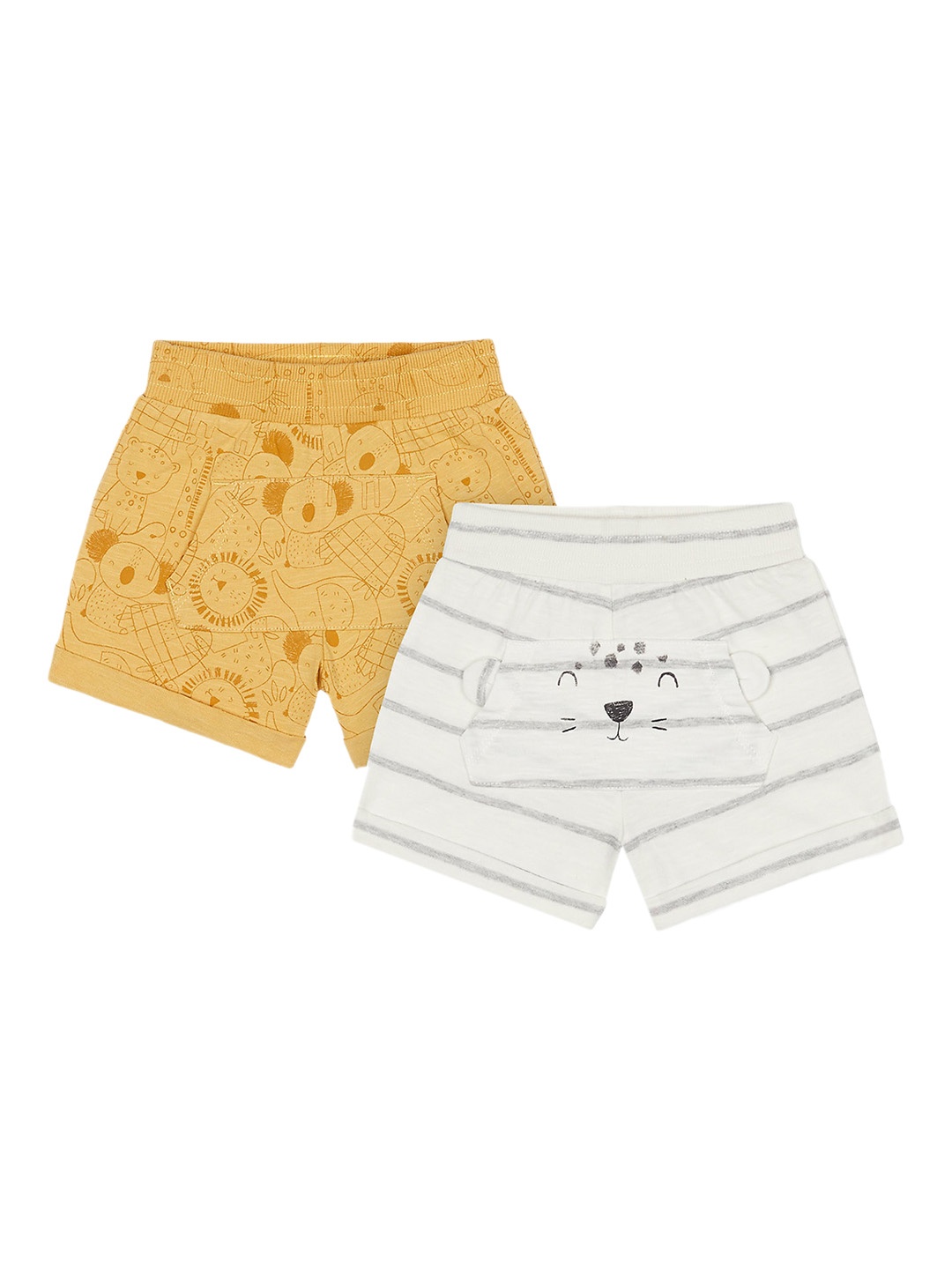 

mothercare Infant Unisex Printed Pure Cotton Shorts, Mustard