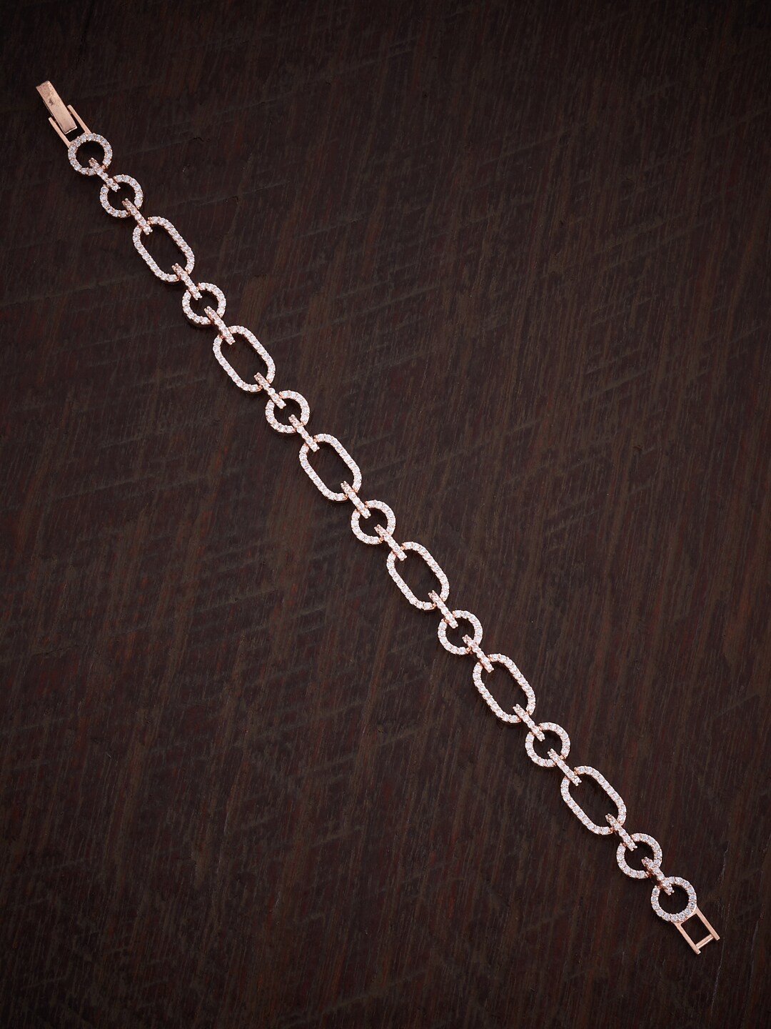

Kushal's Fashion Jewellery Women Rose Gold-Plated Cubic Zirconia Link Bracelet