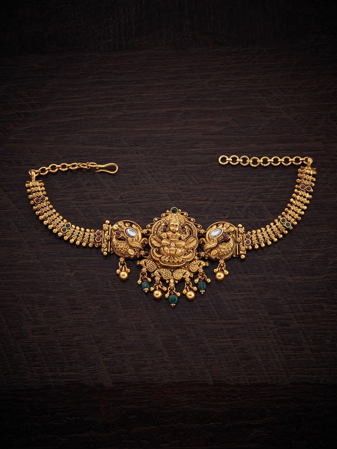 

Kushal's Fashion Jewellery 92.5 Pure Silver Temple Armlet Bracelet, Gold