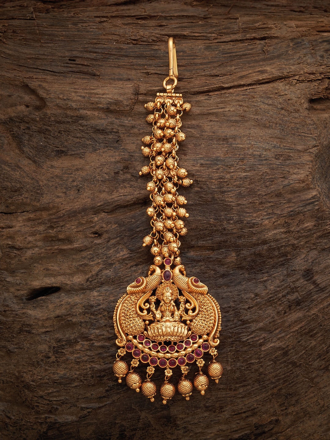 

Kushal's Fashion Jewellery Rose Gold Plated & Stone-Studded Maang Tikka