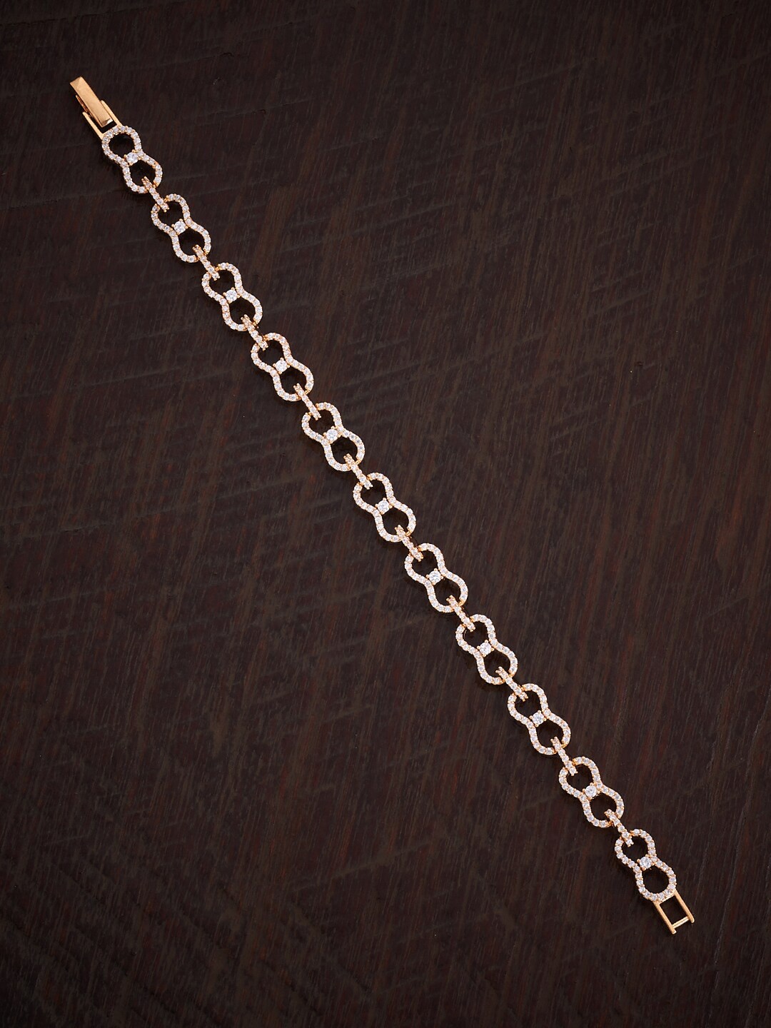 

Kushal's Fashion Jewellery Cubic Zirconia Rhodium-Plated Link Bracelet, White