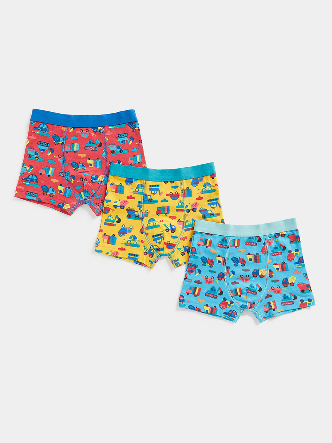

mothercare Infant Boys Pack Of 3 Conversational Printed Pure Cotton Trunk, Red