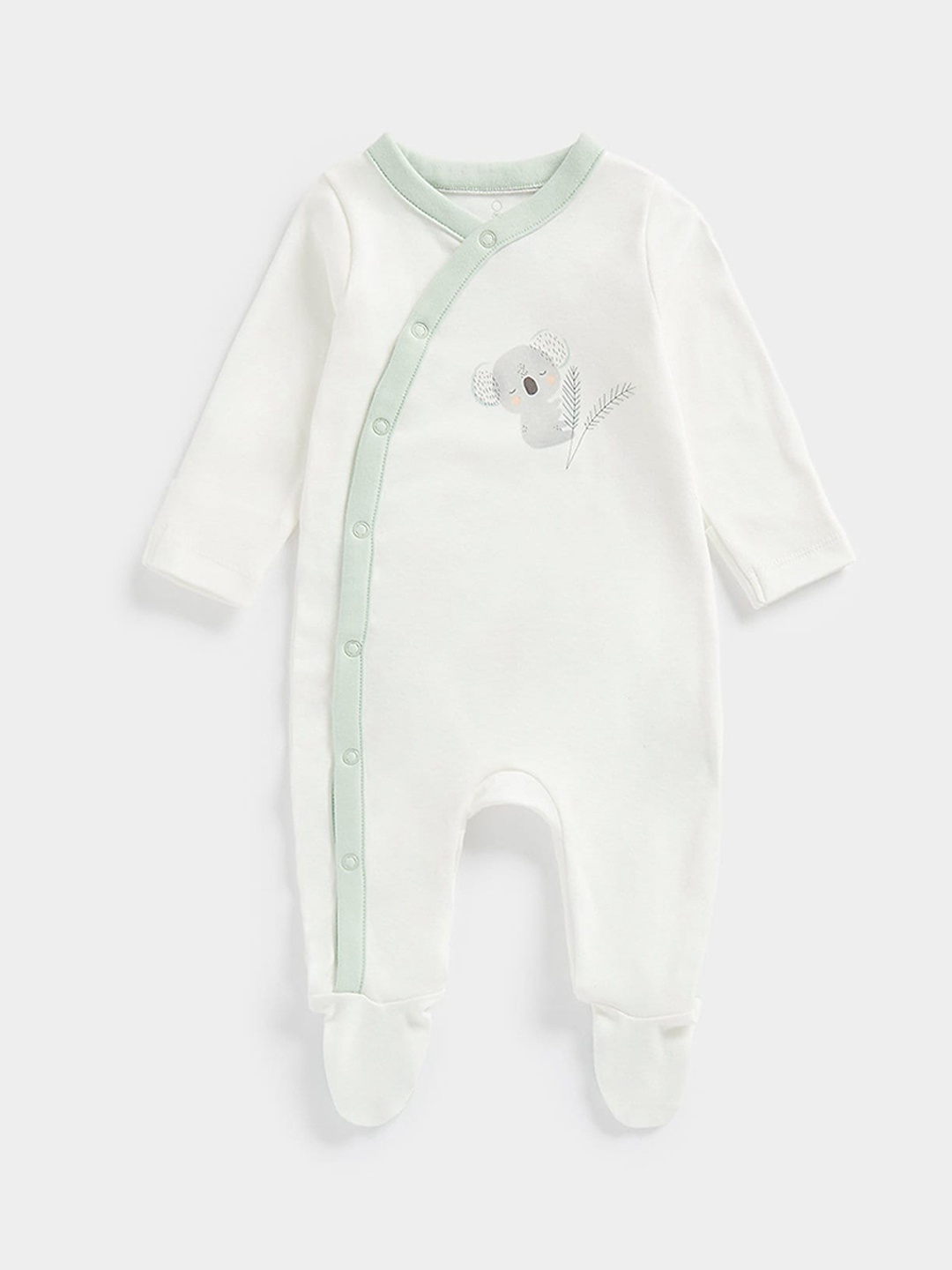 

mothercare Infants Printed Pure Cotton Sleepsuit, White