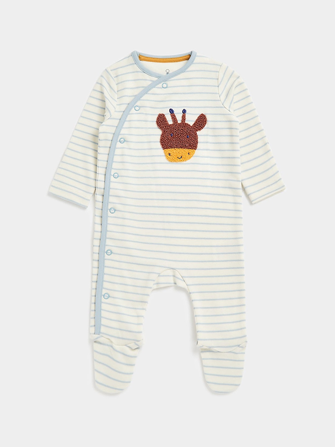 

mothercare Infants Printed Pure Cotton Sleepsuit, White