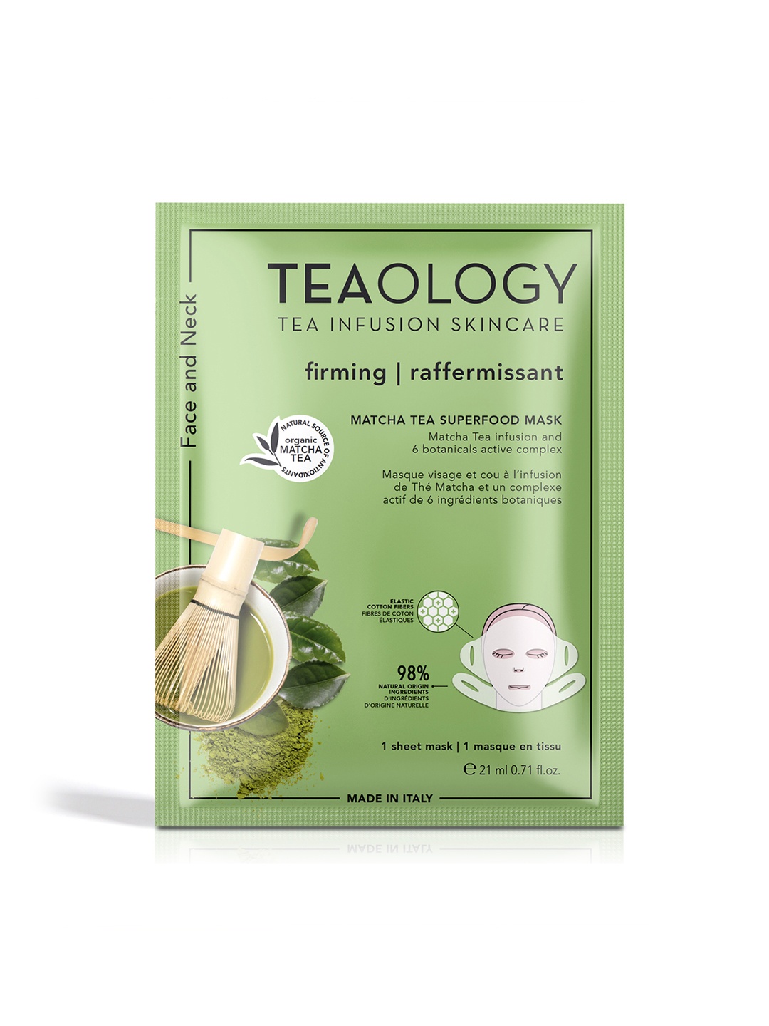 

TEAOLOGY Matcha Tea Superfood Firming & Nourishing Sheet Mask - 21ml, Green
