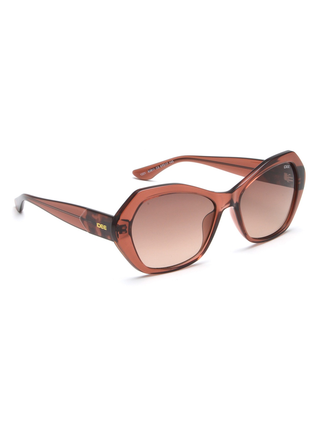 

IDEE Women Lens & Butterfly Sunglasses With UV Protected Lens IDS2811C3SG, Brown