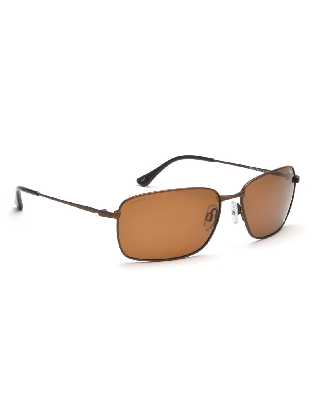 

IDEE Men Rectangle Sunglasses with Polarised and UV Protected Lens IDS2786C2PSG, Brown