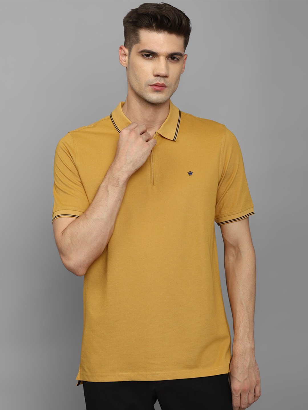 

Allen Solly Polo Collar Pure Cotton T-Shirt, Mustard