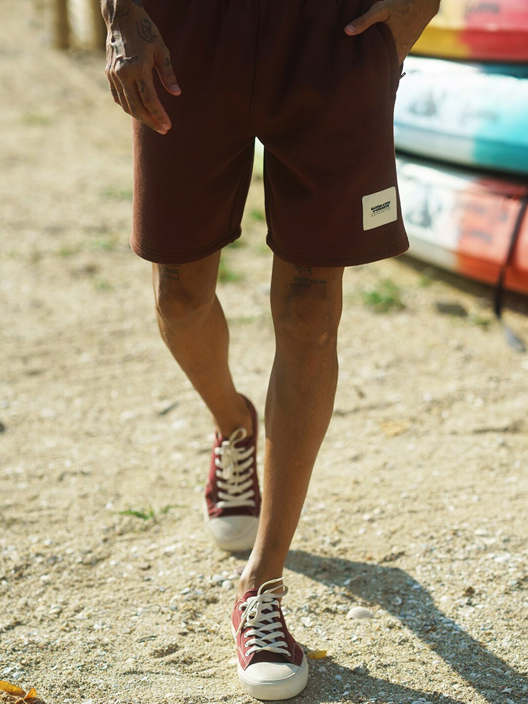 

Bonkers Corner Brown Men Mid Rise Cotton Shorts