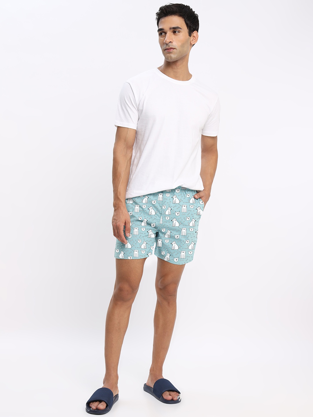 

Beyoung Men Conversational Print Pure Cotton Boxers, Blue
