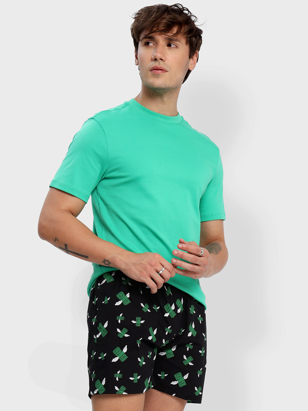 

Beyoung Men Money Printed Boxers, Black