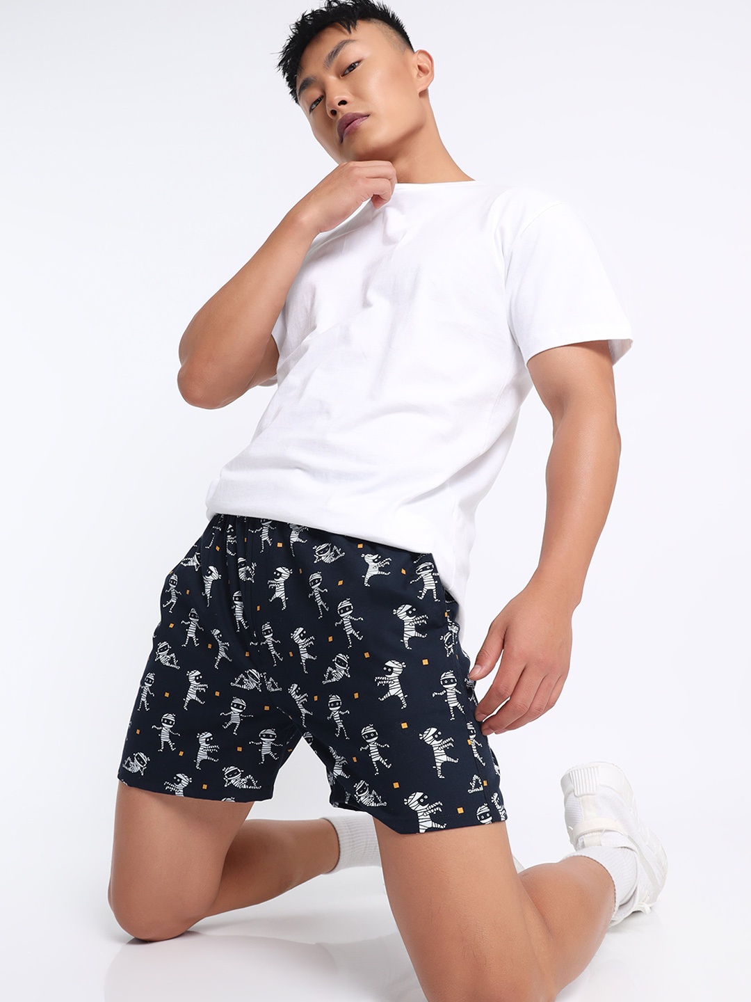

Beyoung Conversational Printed Pure Cotton Boxers BY-PMBX-006-M, Blue