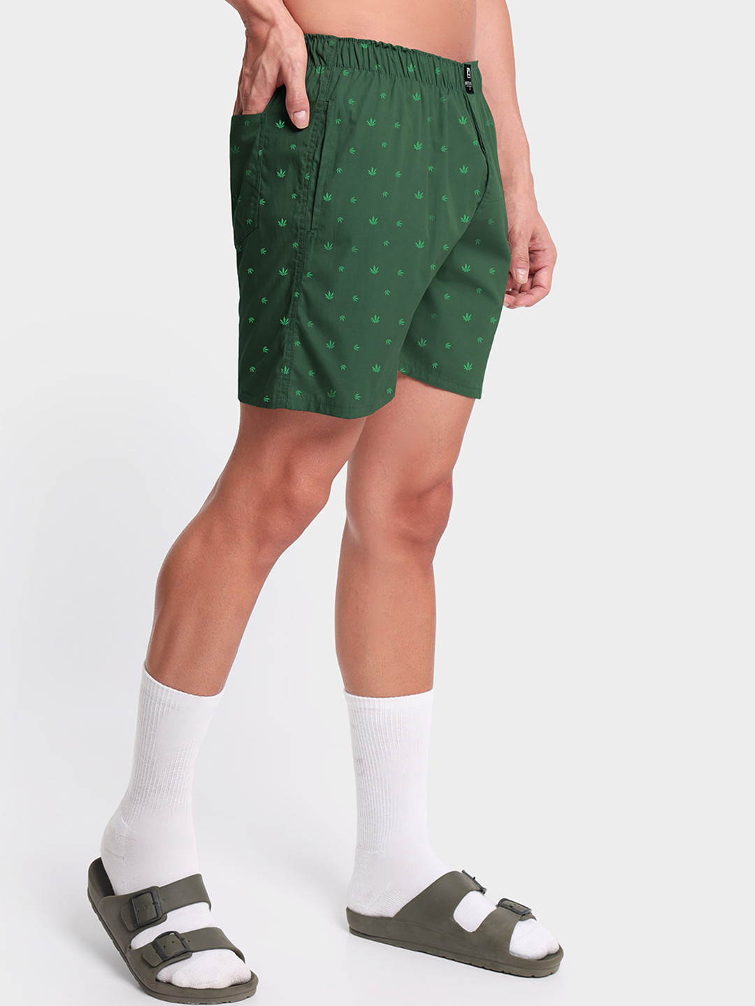 

Beyoung Men Conversational Print Cotton Boxers, Green