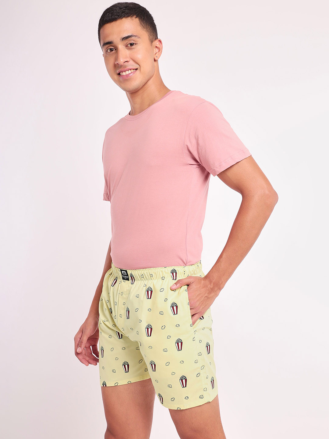 

Beyoung Men Conversational Print Pure Cotton Boxers, Yellow