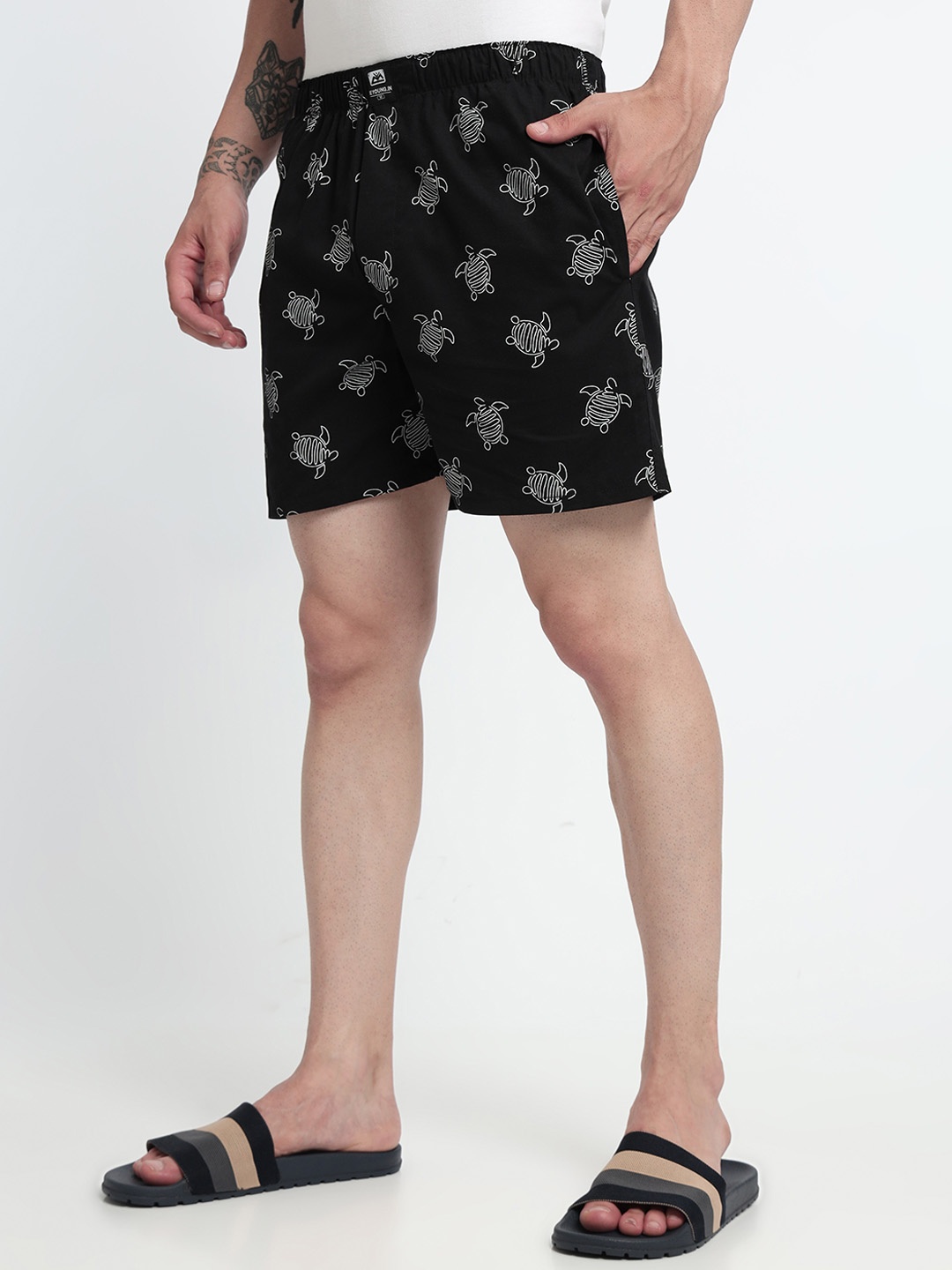

Beyoung Men Conversational Print Cotton Boxers, Black