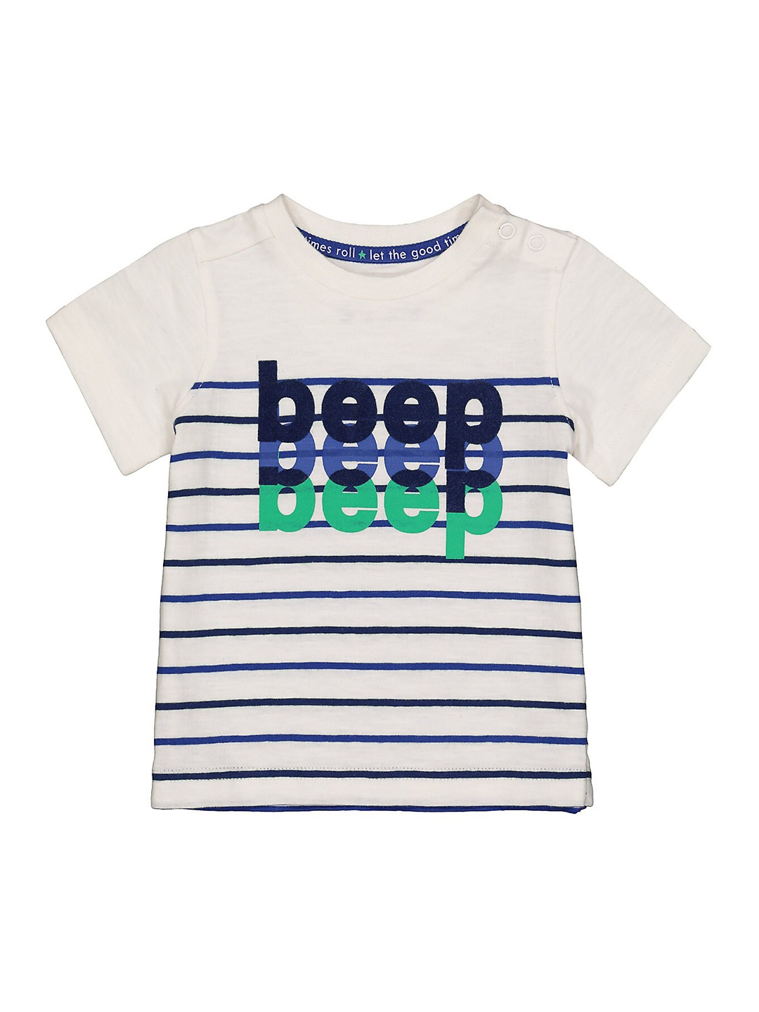 

mothercare Infant Boys Striped Cotton T-shirt, White