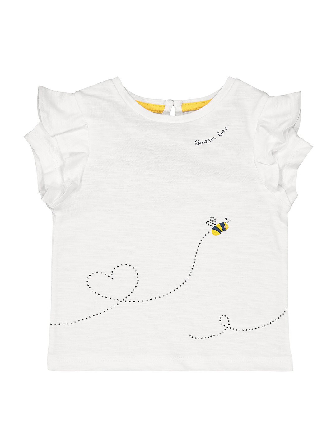 

mothercare Girls Graphic Printed Pure Cotton T-shirt, White