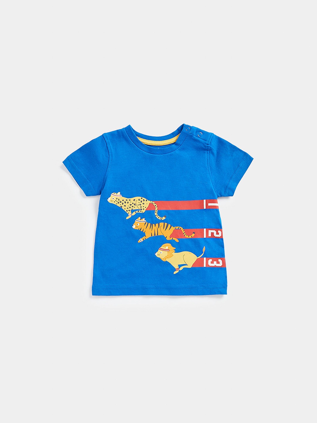 

mothercare Kids Graphic Printed Pure Cotton T-shirt, Blue