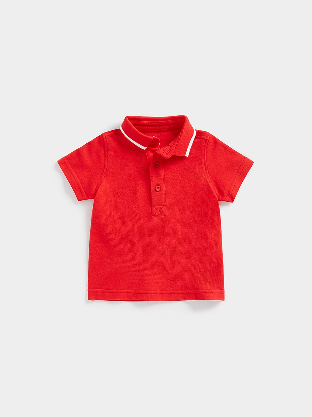 

mothercare Kids Polo Collar Pure Cotton T-shirt, Red