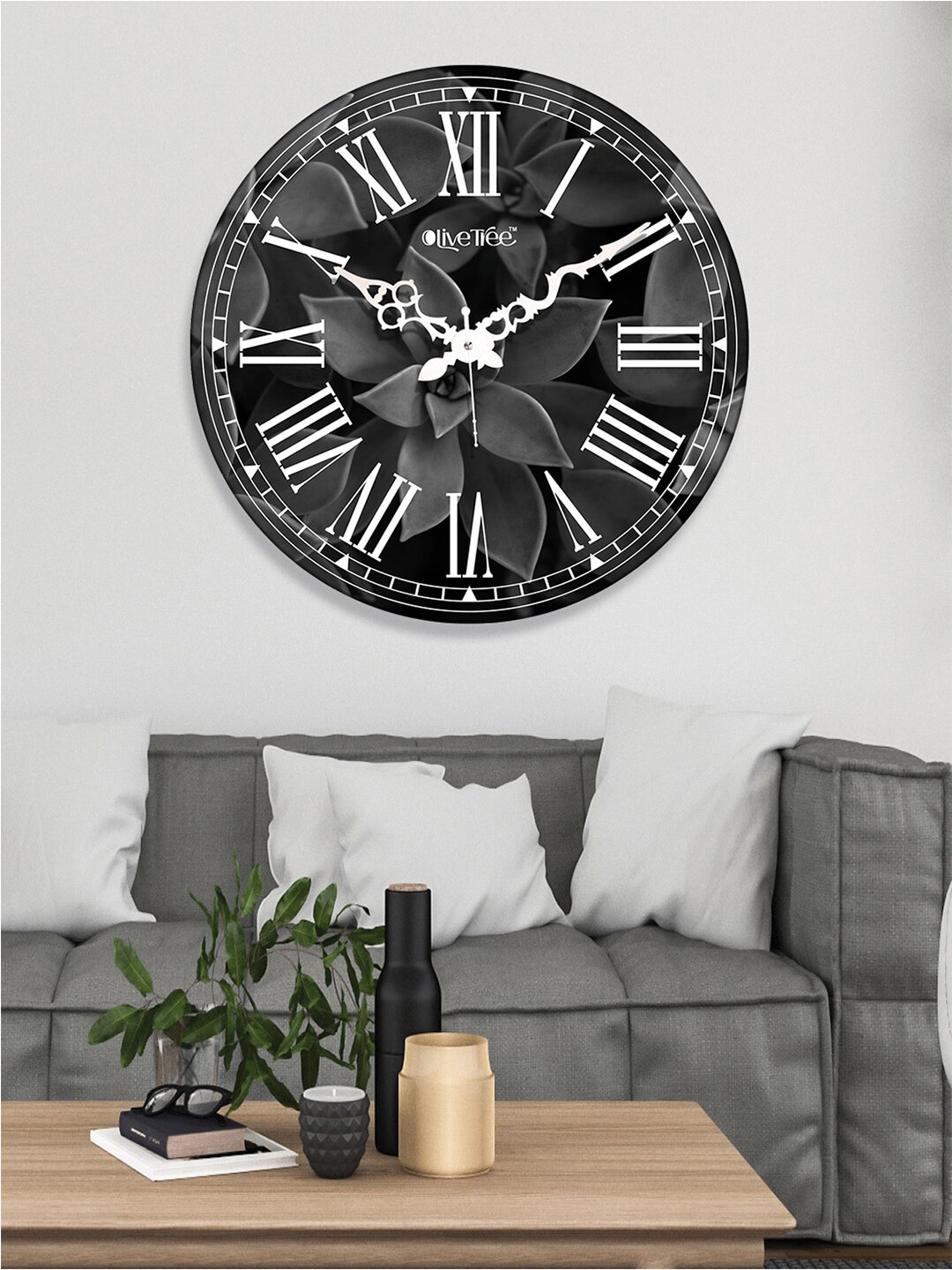 

OLIVE TREE Black Printed Contemporary Wall Clock