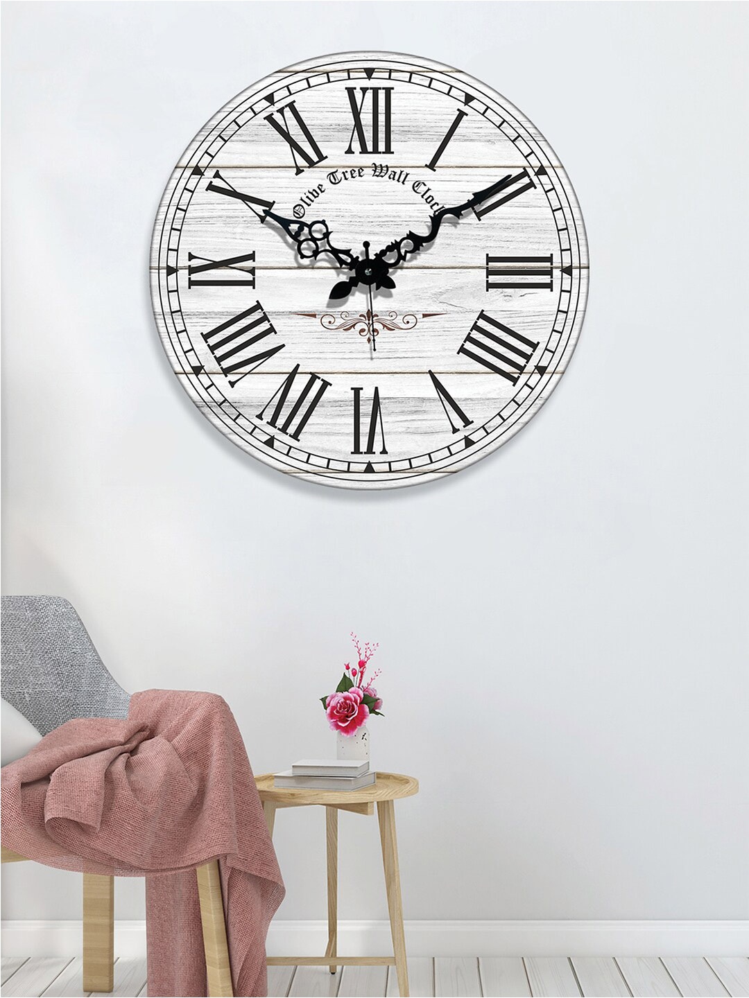 

OLIVE TREE White Printed Contemporary Wall Clock