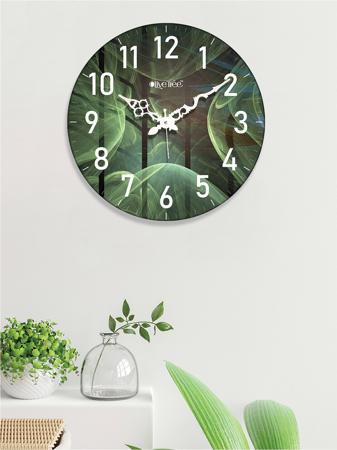 

OLIVE TREE Green Printed Analogue Contemporary Wall Clock