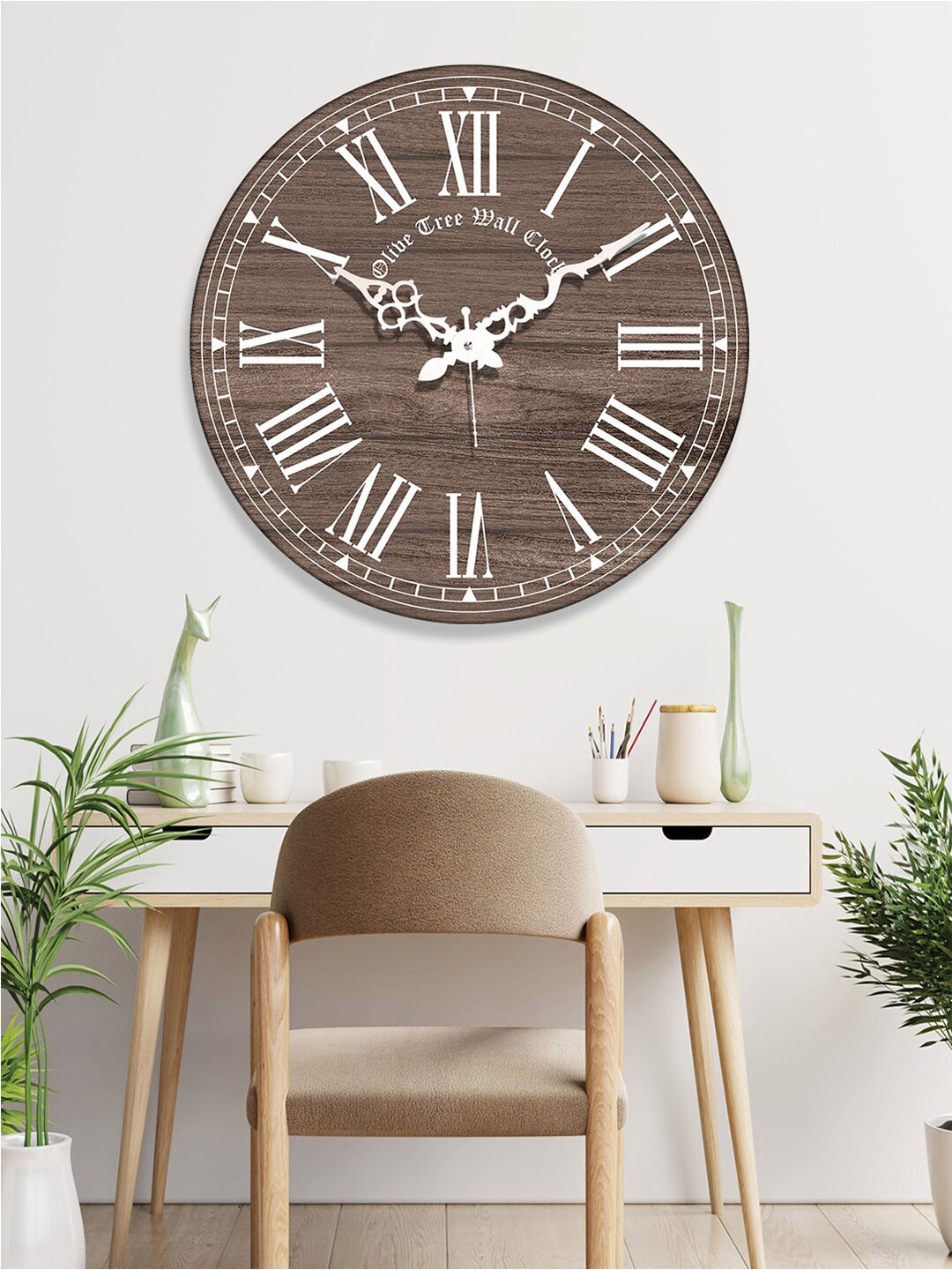 

OLIVE TREE Brown Printed Analogue Contemporary Wall Clock