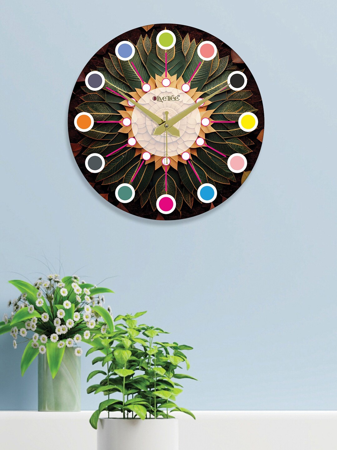 

OLIVE TREE Black Printed Contemporary Wall Clock