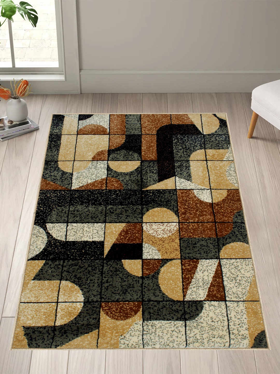 

Story@home Grey Printed Anti-Skid Rectangular Carpet