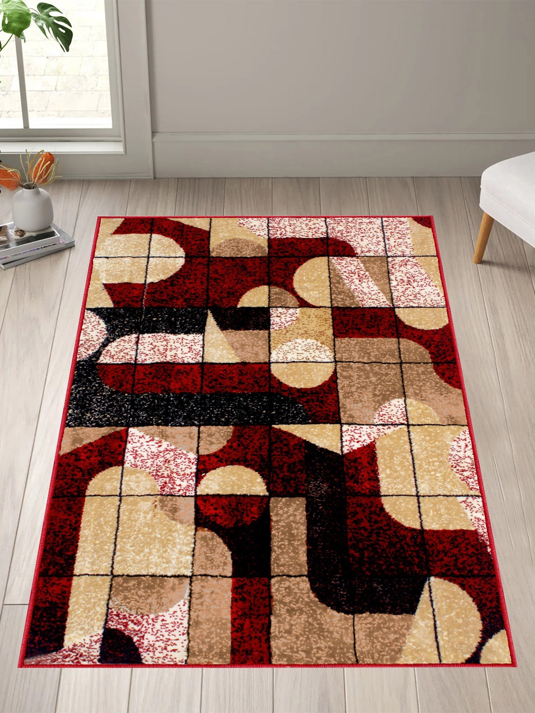 

Story@home Maroon Printed Anti-Skid Rectangular Carpet