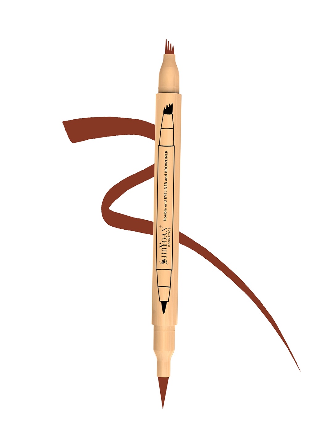 

SHRYOAN Double End Eyeliner & Browliner 3 gm Shade 02, Brown