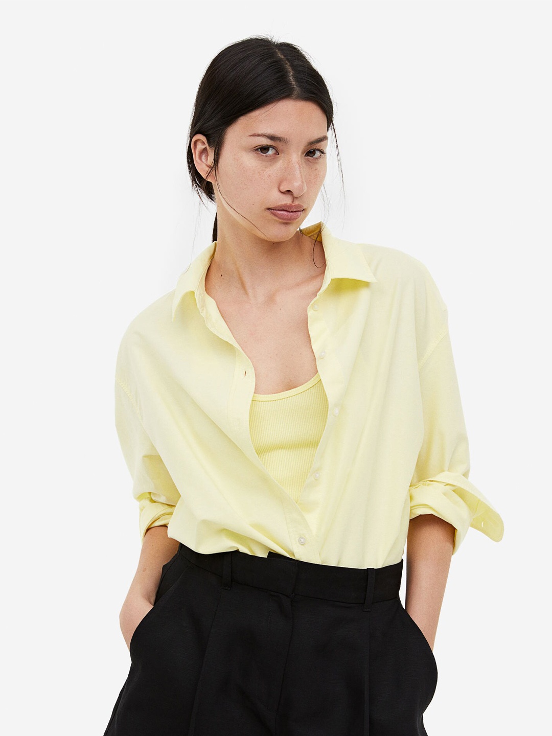 

H&M Pure Cotton Oxford Shirt, Yellow