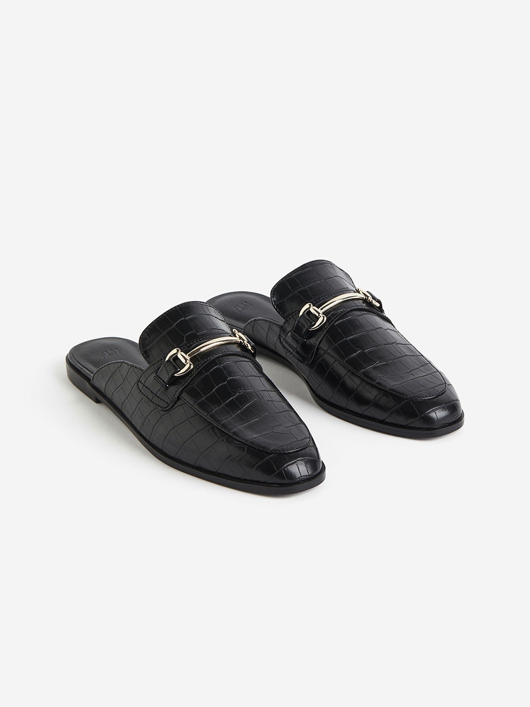 

H&M Snaffle-Detail Mule Loafers, Black