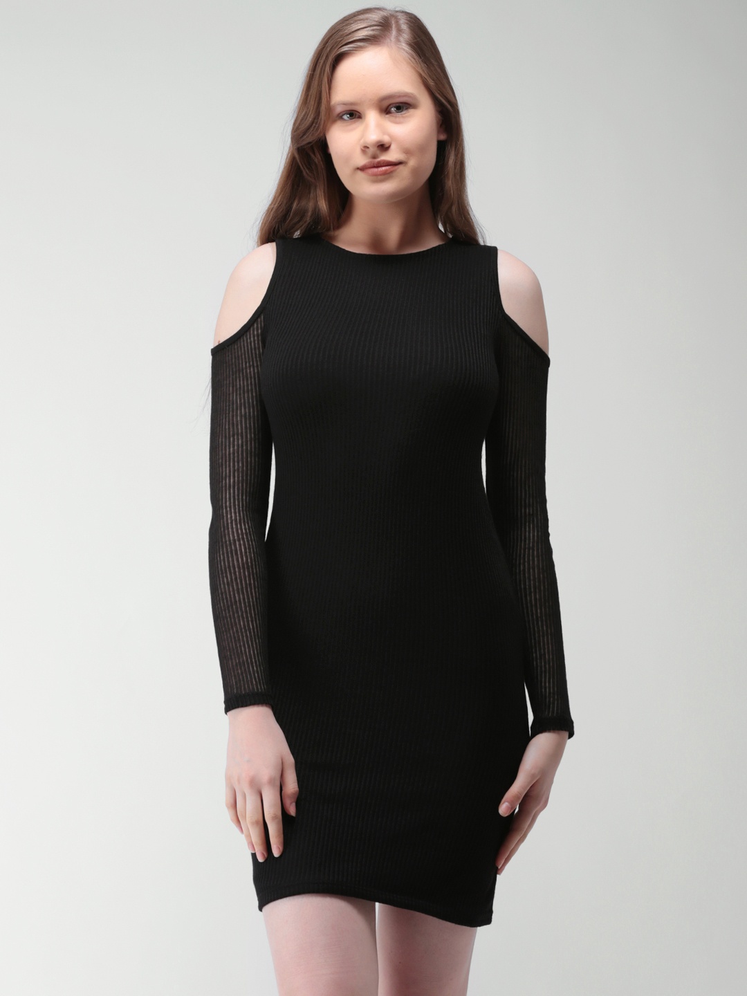 

FOREVER 21 Women Black Solid Sheath Dress