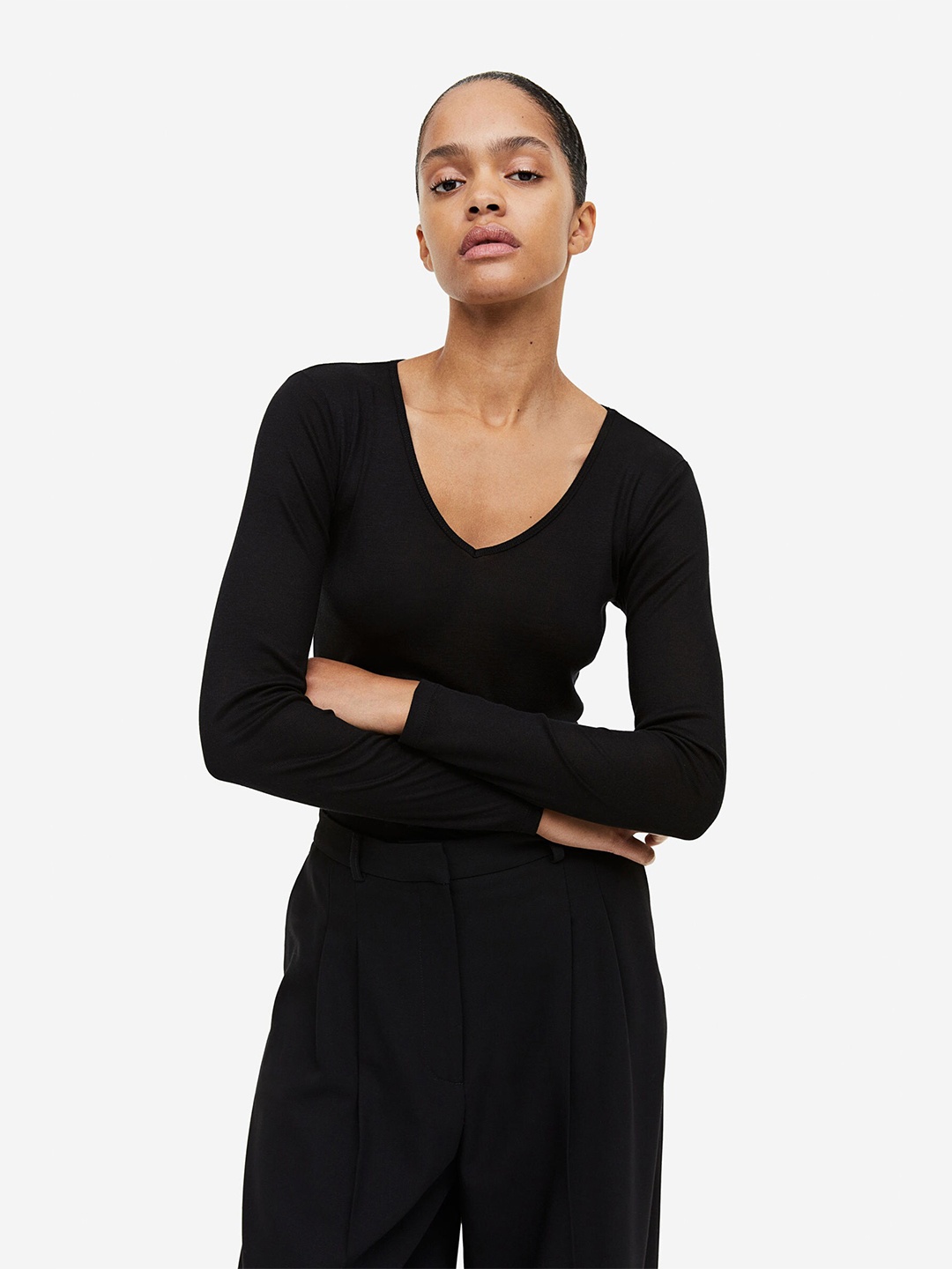 

H&M Lyocell Top, Black