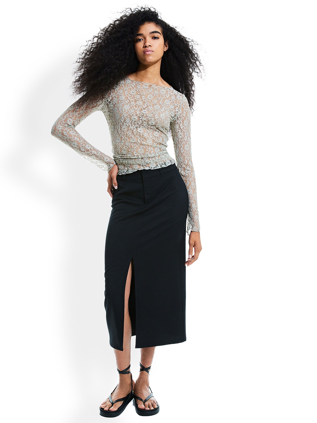 

H&M Tailored Skirt, Black