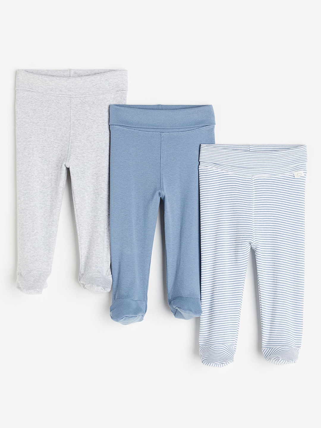 

H&M Girls Pure Cotton 3-Pack Trousers, Blue