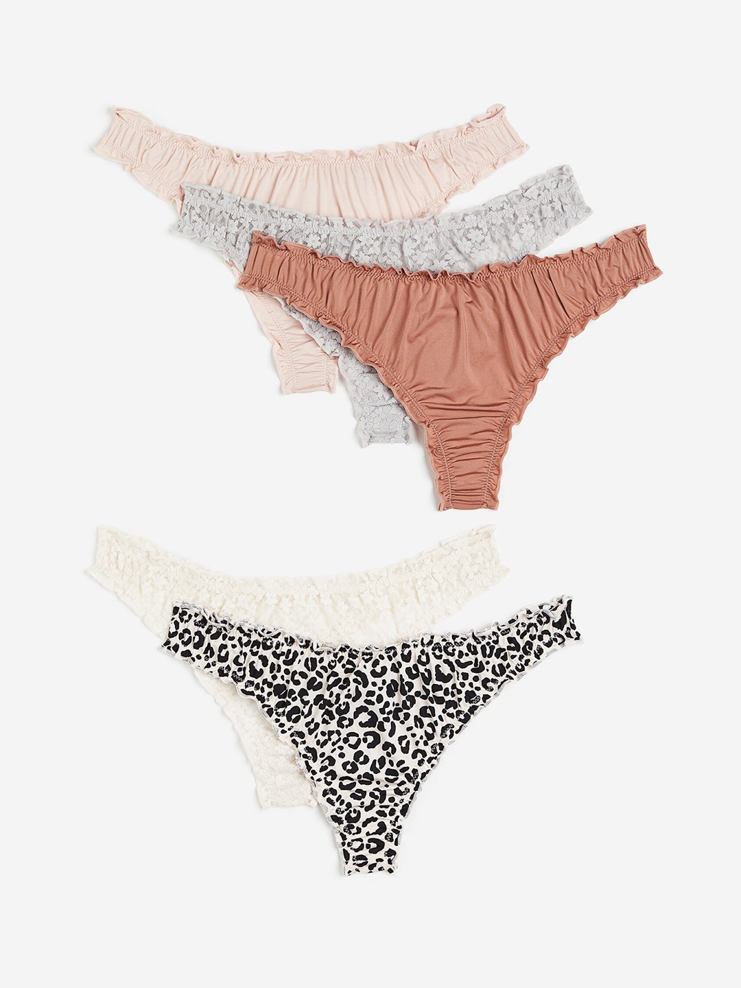 

H&M 5-Pack Thong Briefs, Beige