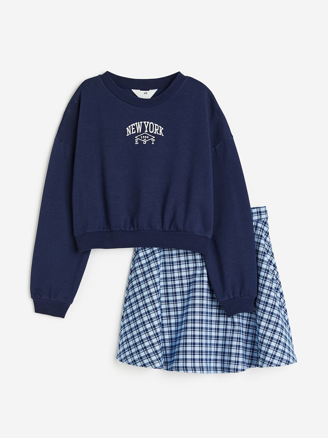 

H&M Girls 2-Piece Sweatshirt And Skirt Set, Blue