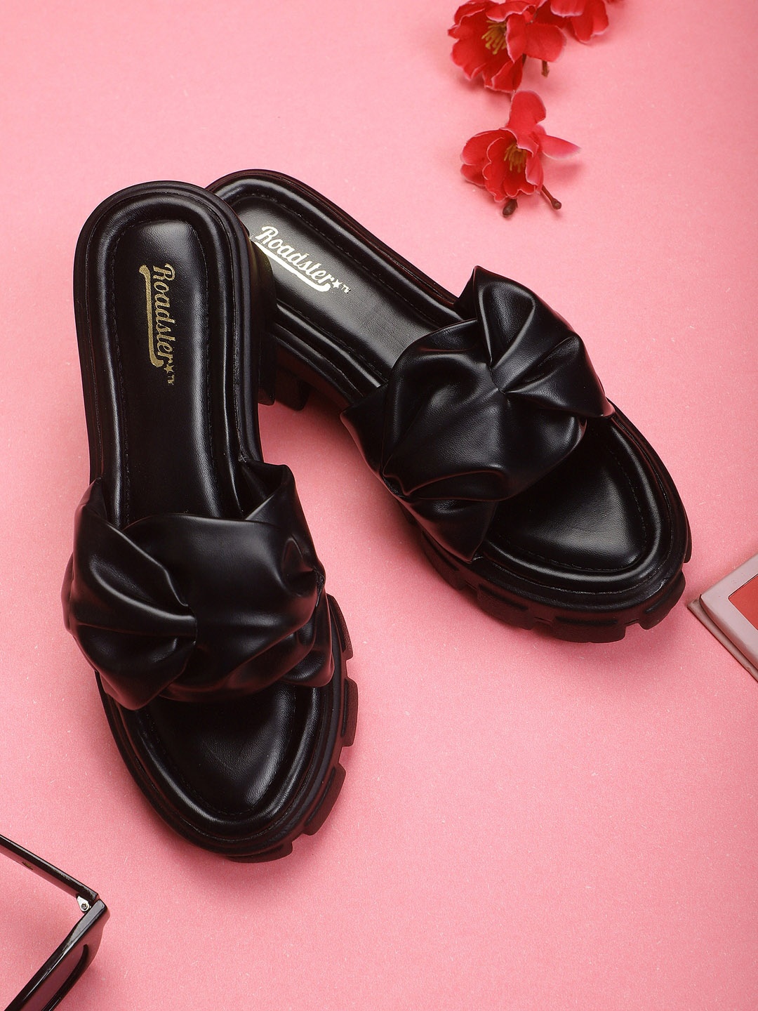

Roadster Black Open Back Platform Heels
