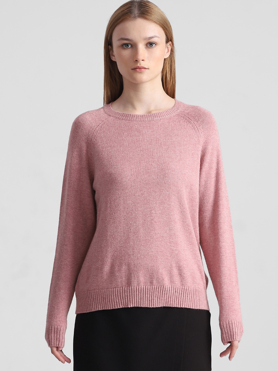 ONLY Round Neck Long Sleeves Pullover, Pink