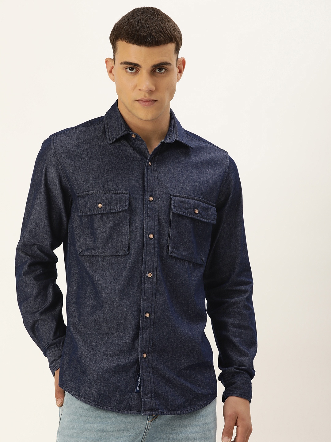 

Bene Kleed Men Opaque Cotton Casual Shirt, Navy blue