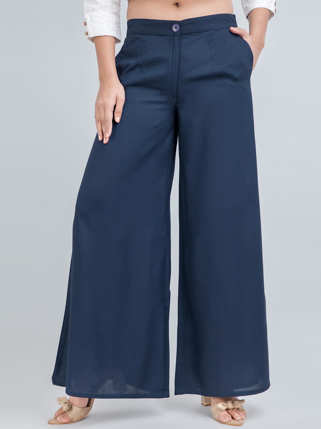 

SUTI Women Navy Blue Loose Fit Trousers