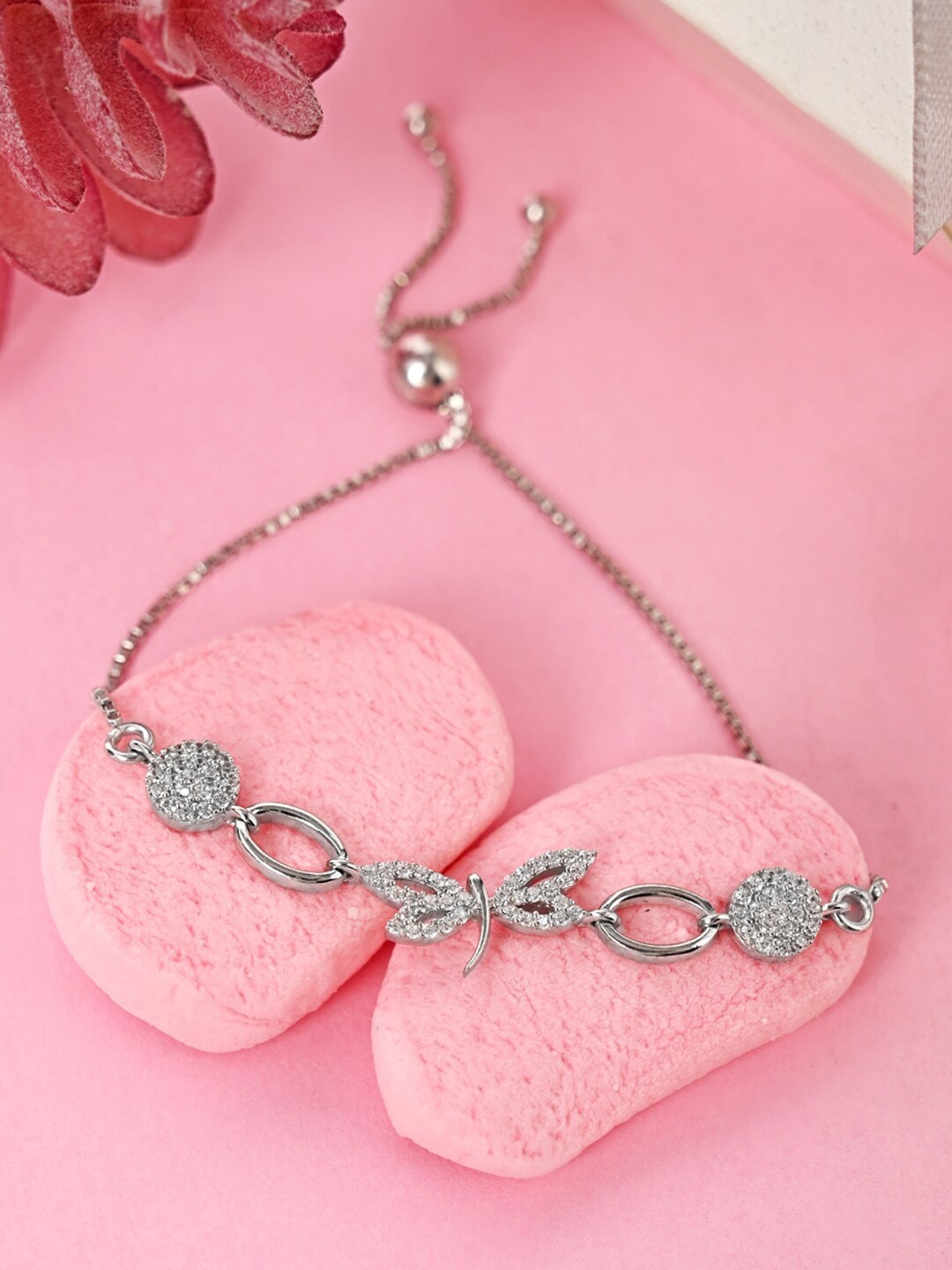 

Clara Rhodium-Plated Charm Bracelet, Silver